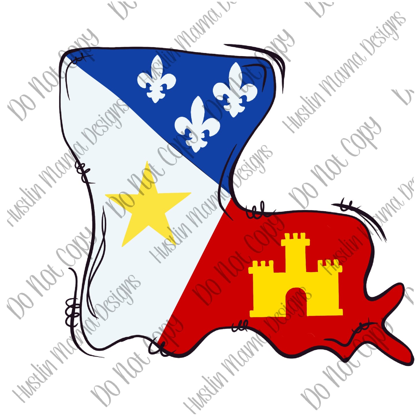 Louisiana Acadian Flag Digital Download