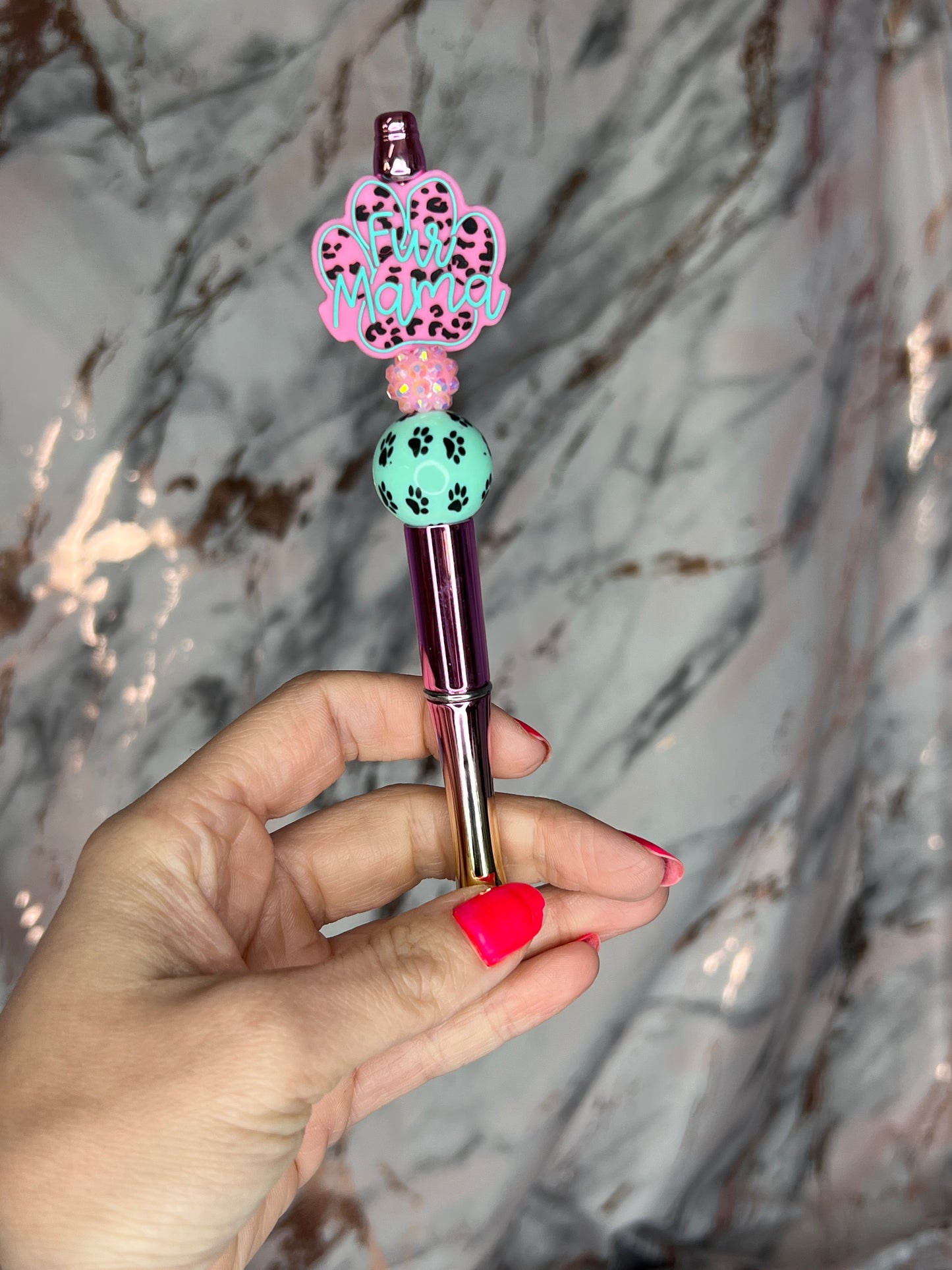 Fur mama beaded pens (plastic)