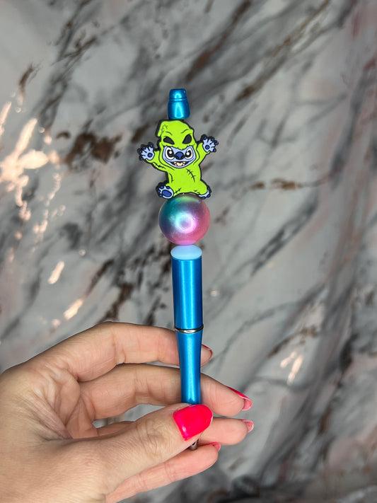 Blue Alien Costume Beaded Pen (plastic)