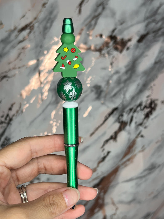 Christmas Tree Beaded Pen